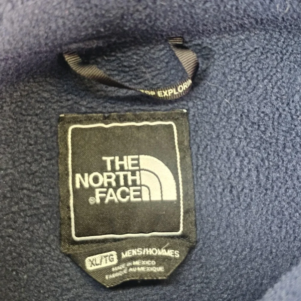The North Face Jacket Mens XL Blue Gray Polartec Fleece Full Zip Windbreaker
